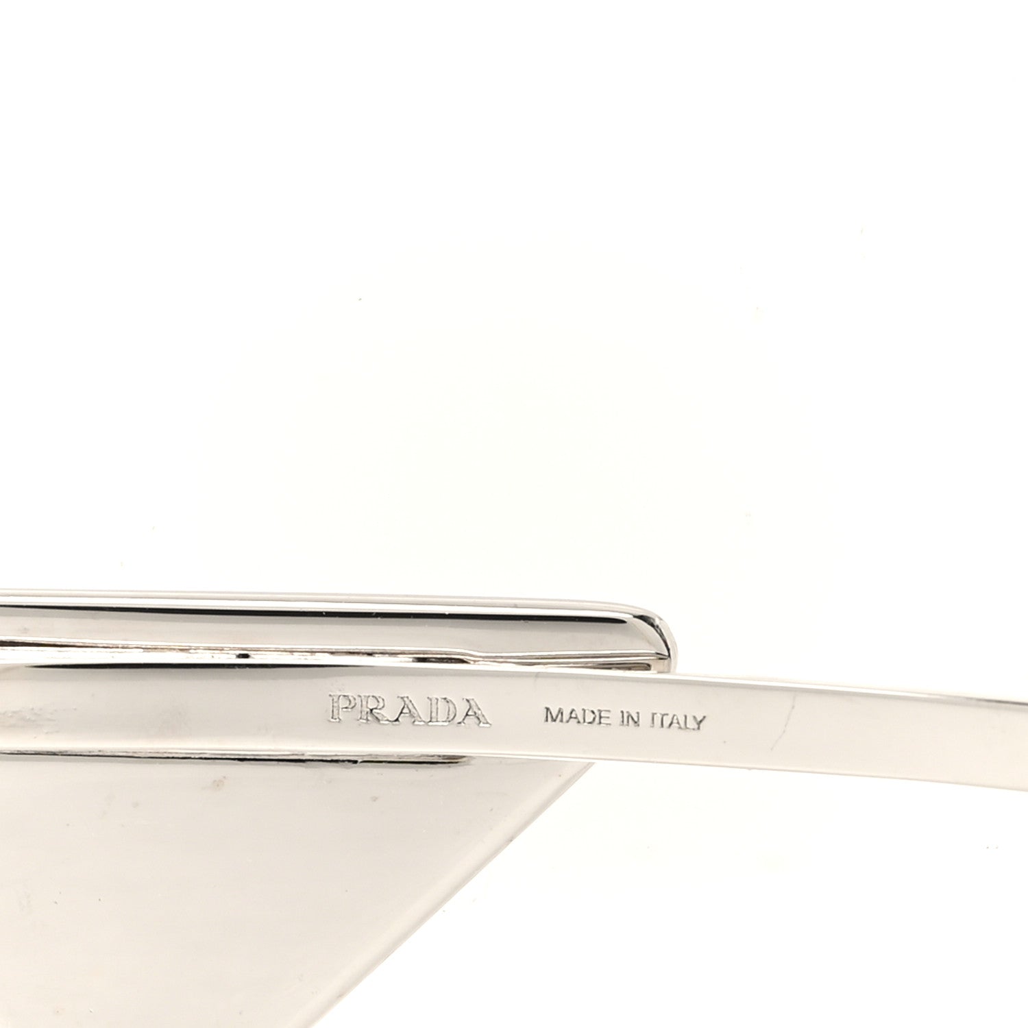 Prada Metal Triangle Logo Hair Clip Black 3 of 3