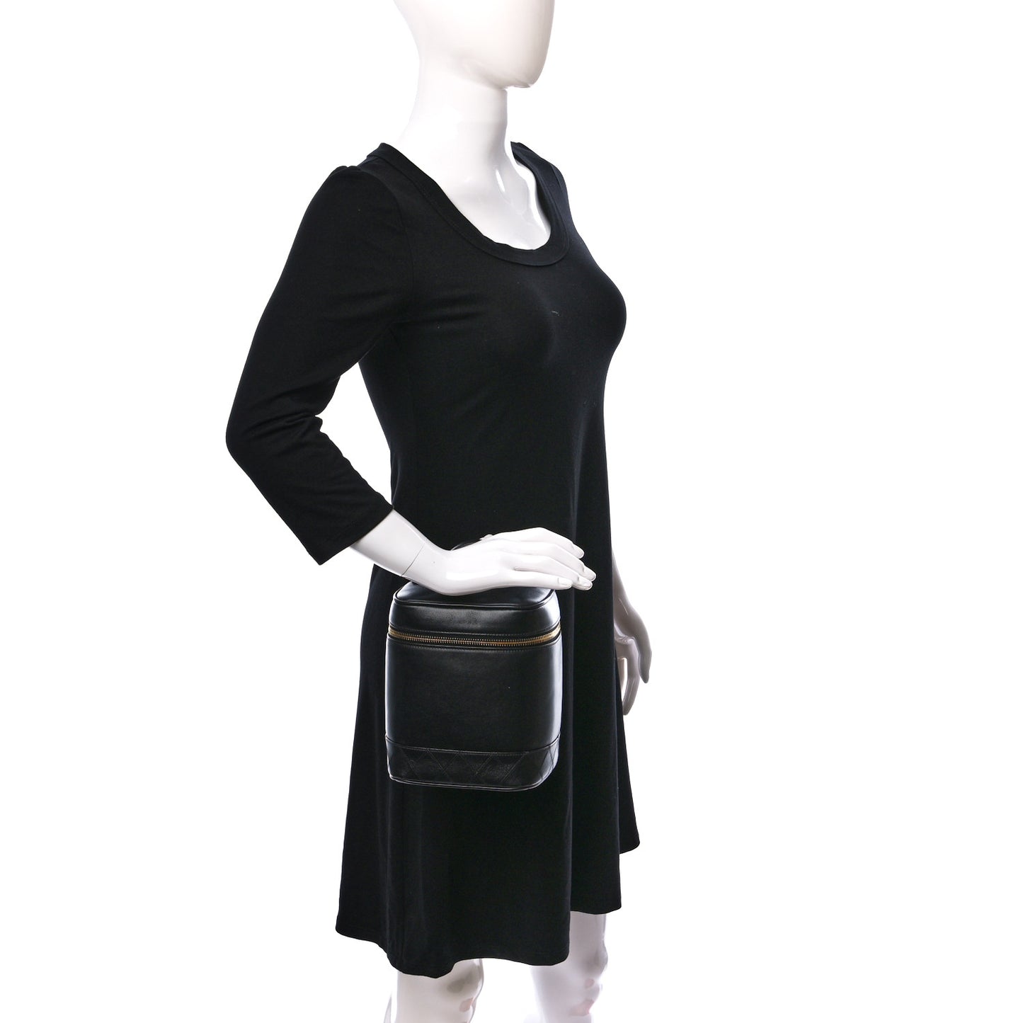 Lambskin Vanity Cosmetic Bag Black