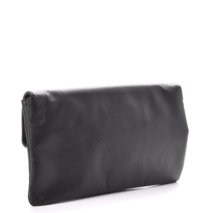 Balenciaga Matte Goatskin Rubber Covered Classic Hardware Envelope Clutch Black 3 of 7