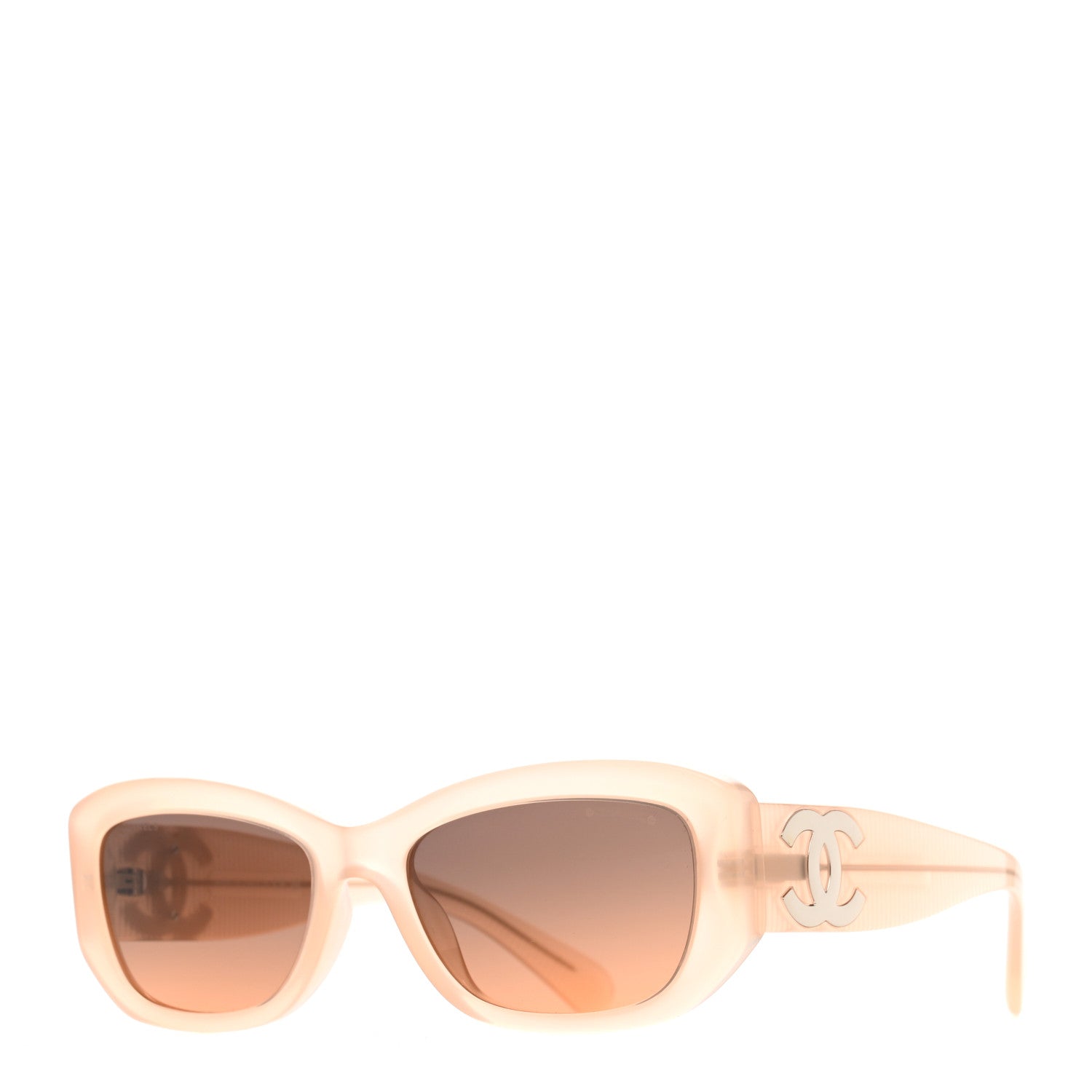 Chanel Acetate Rectangle CC Sunglasses 5493-A Light Orange 1 of 6