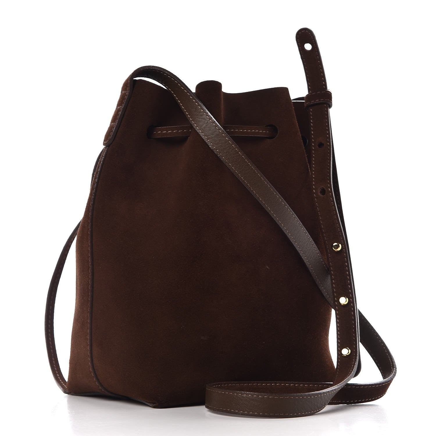 Mansur Gavriel Suede Mini Bucket Bag Chocolate 3 of 7
