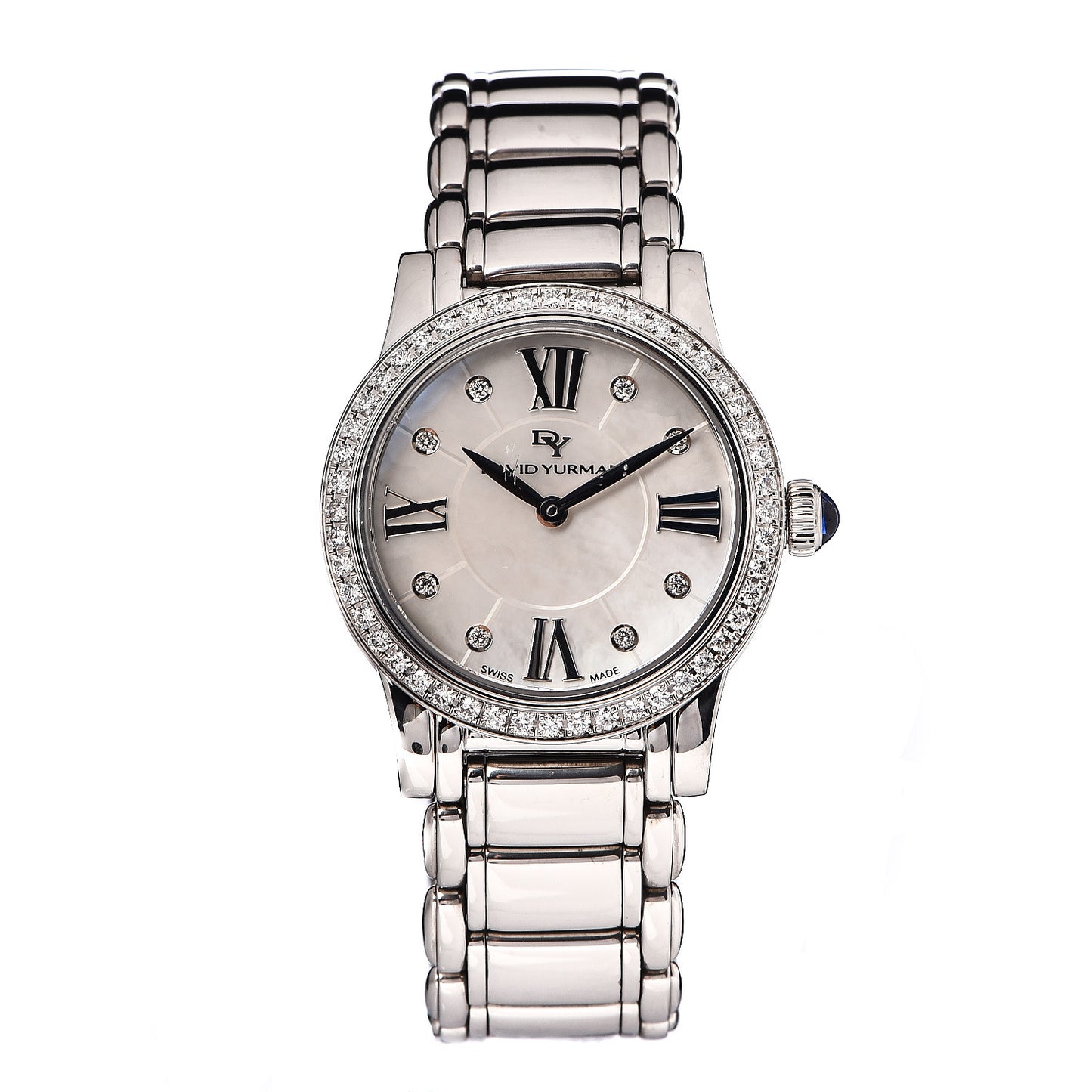 Stainless Steel Diamond Bezel Mother of Pearl 30mm Classic Quartz Watch