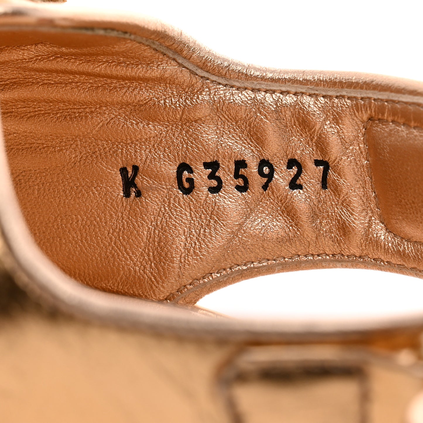 Metallic Laminated Calfskin Velcro Dad Sandals 37.5 Golden