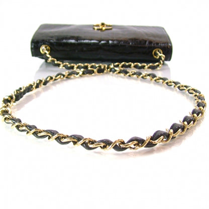 Chanel Vintage Alligator Jumbo Flap Black 4 of 10