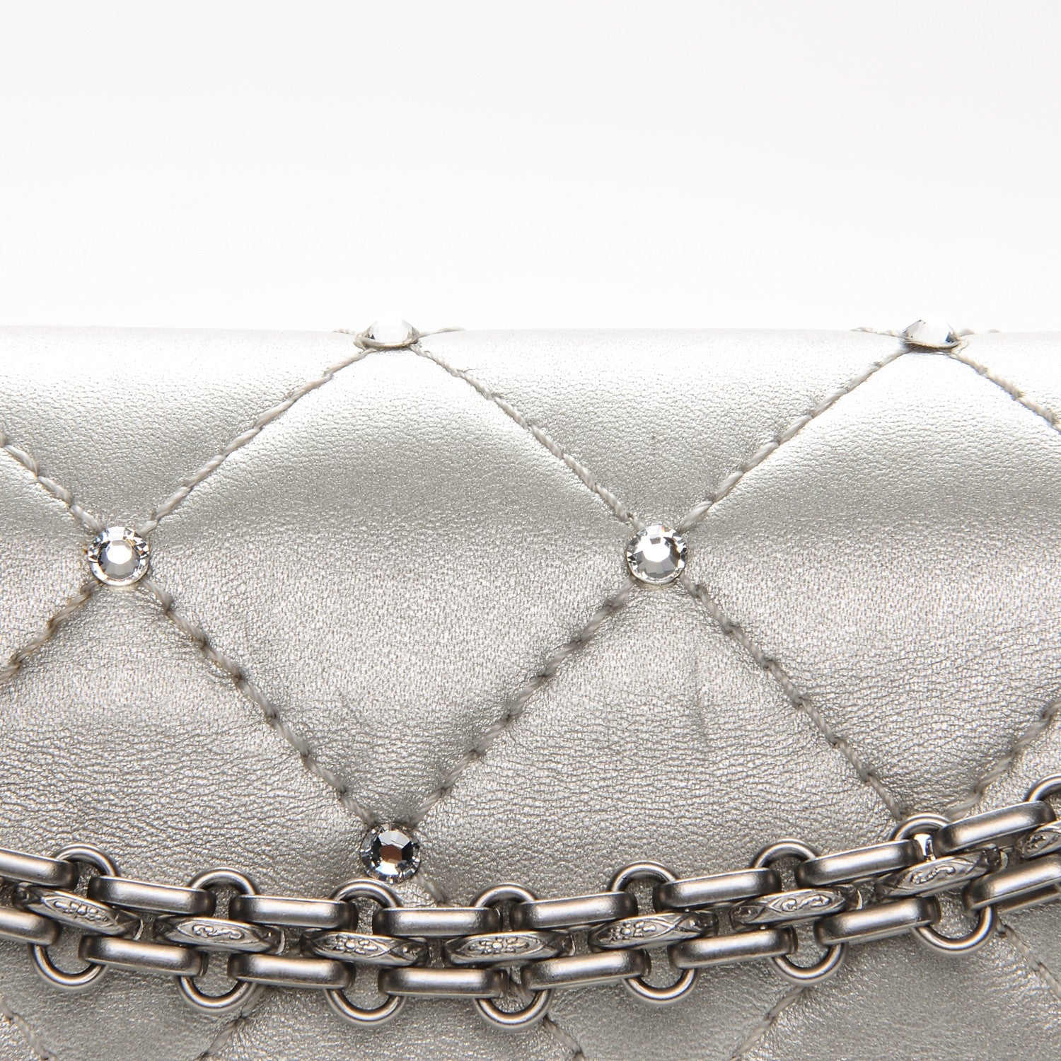Chanel Metallic Lambskin Crystal 2.55 Reissue 227 Flap Pale Gold 9 of 18