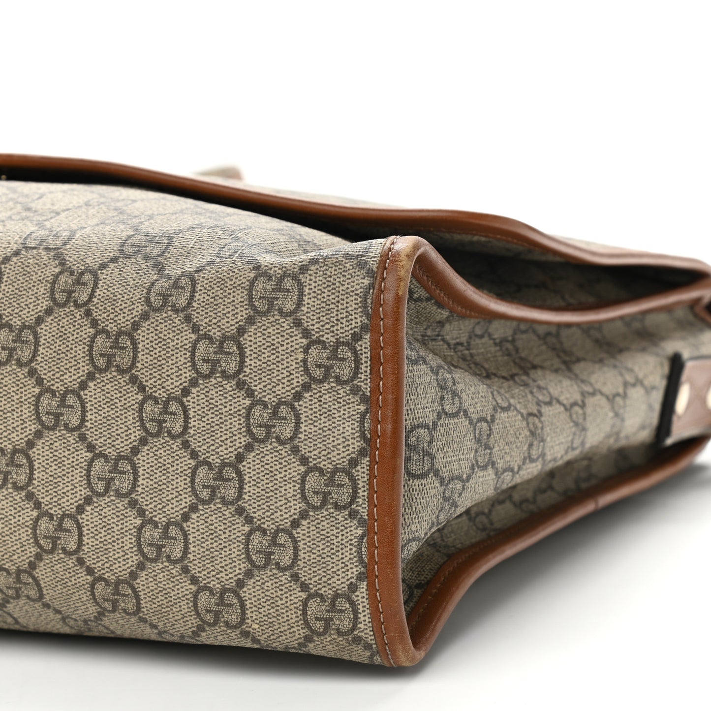 GG Monogram Flap Messenger Bag Beige Dark Brown