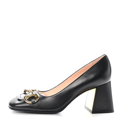 Gucci Malaga Kid Horsebit 75mm Pumps 37 Black 1 of 9