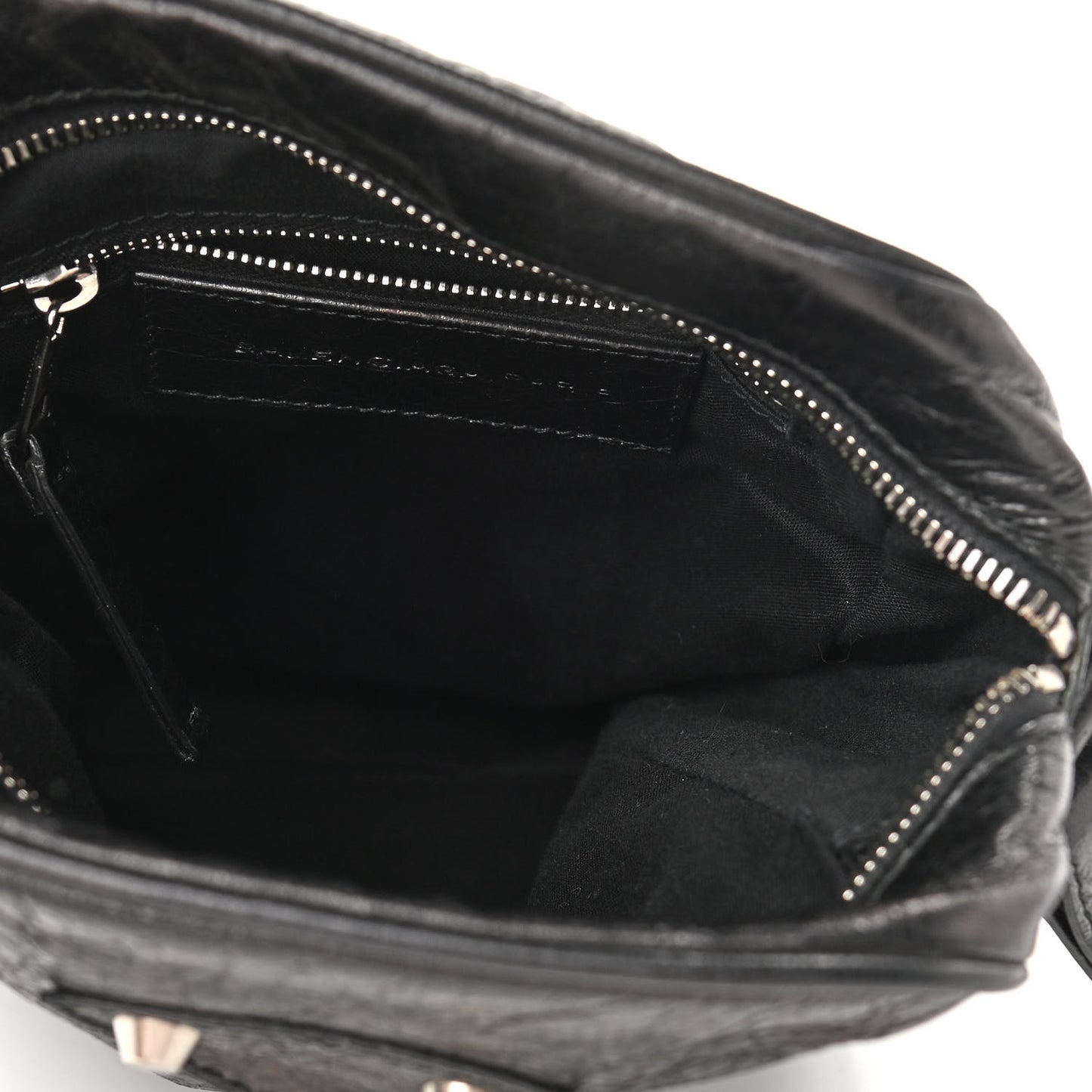 Agneau Classic Silver Hardware Reporter Shoulder Bag Black