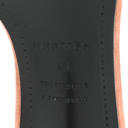 Hermes Suede Goatskin Crystal Premiere 70 Sandals 41 Rose Bubinga Black 6 of 10