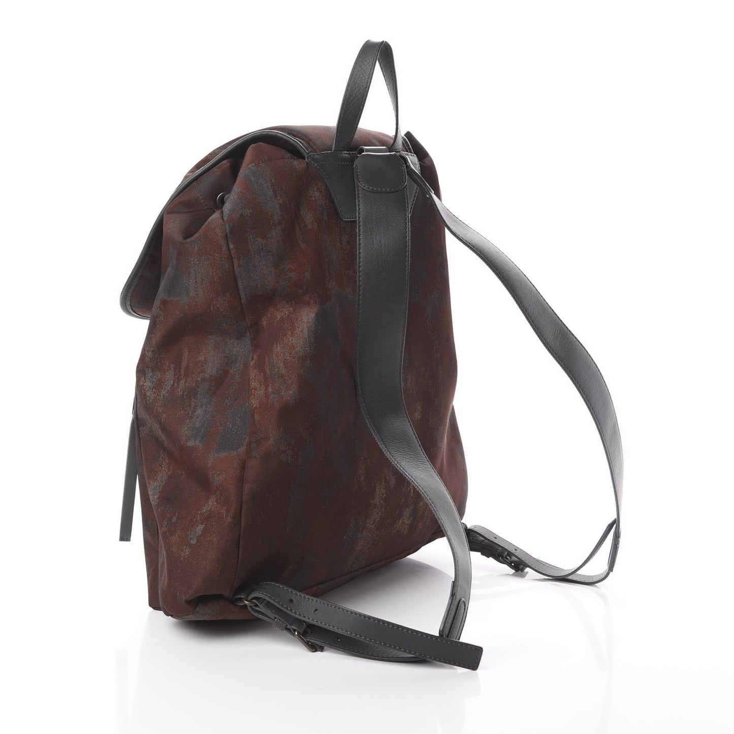 Nylon Calfskin Classic Hardware S Traveler Backpack Brown