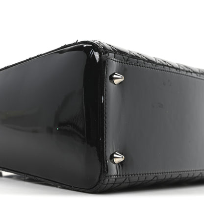 Christian Dior Patent Cannage Medium Lady Dior Black 9 of 10