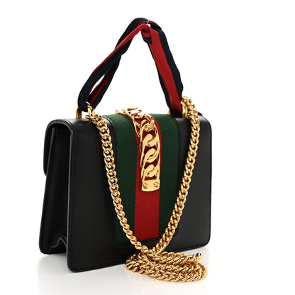 Gucci Calfskin Mini Sylvie Chain Shoulder Bag Black 3 of 11