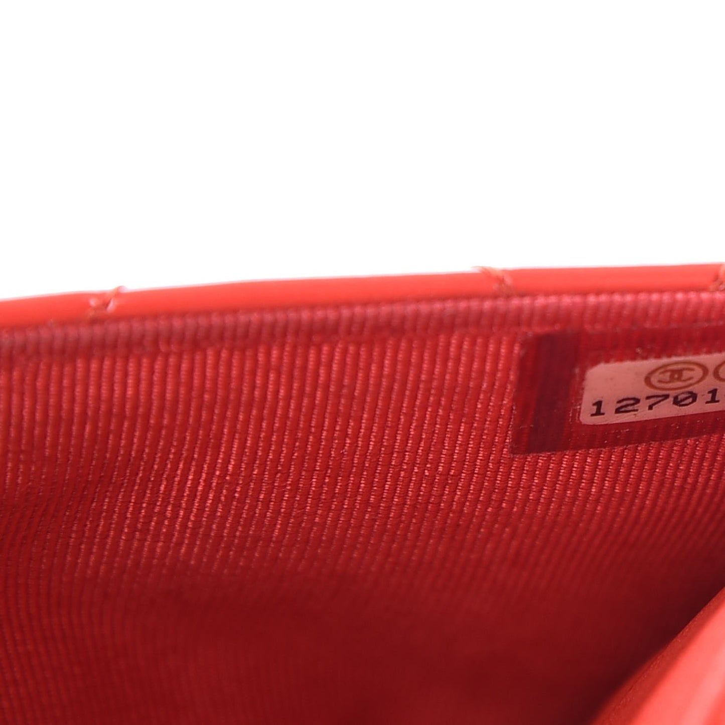 Patent Calfskin Quilted Reissue Wallet On Chain WOC Red