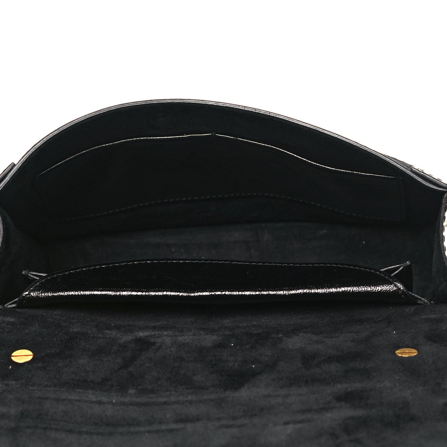 Crinkled Patent Lambskin Dio(r)evolution Top Handle Flap Bag Black