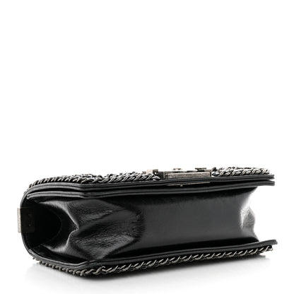Chanel Glazed Calfskin Quilted Small Boy Chained Flap Black 4 of 10