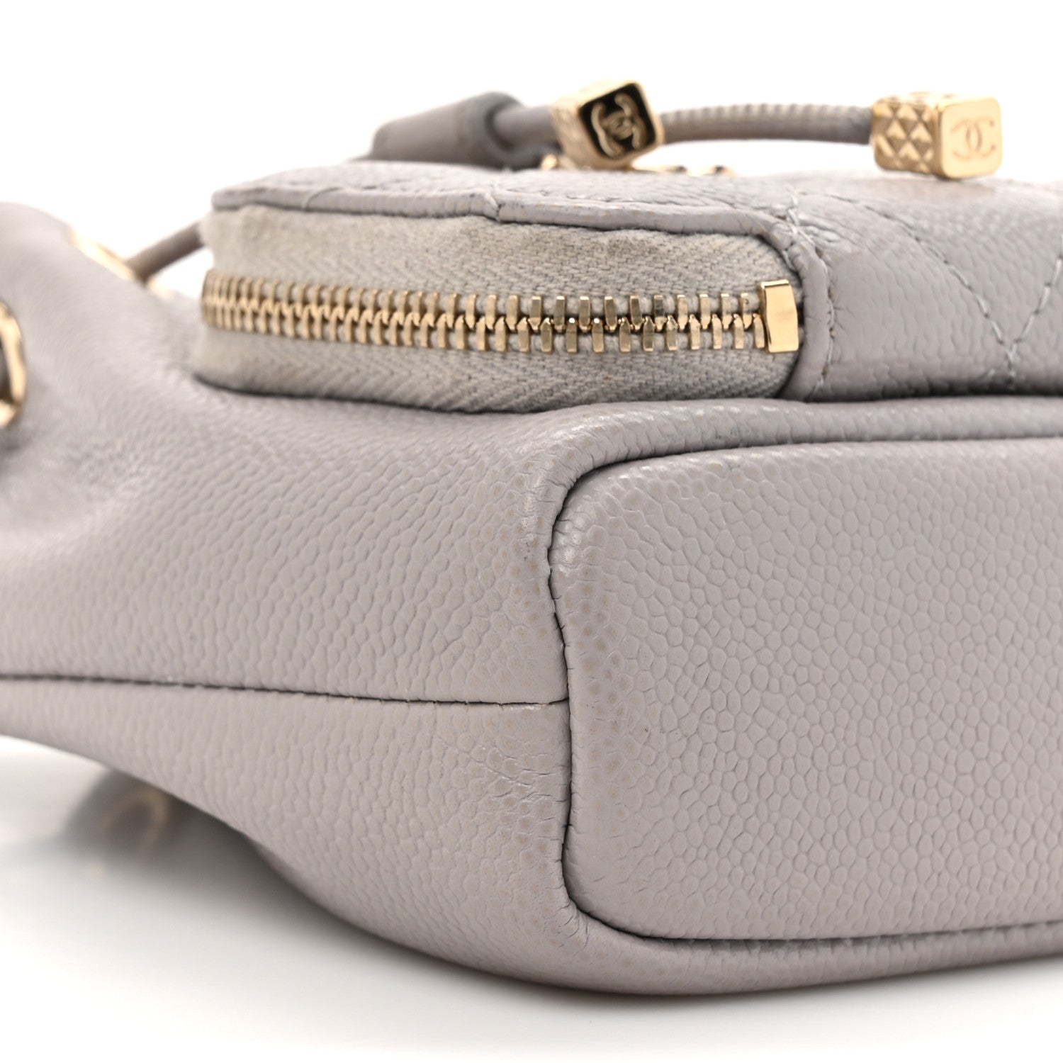 Chanel Caviar Quilted Mini CC Pocket Bucket Bag Grey 10 of 16