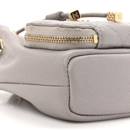 Chanel Caviar Quilted Mini CC Pocket Bucket Bag Grey 10 of 16