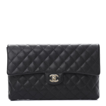 Chanel Caviar Quilted Flap Clutch Black 1 of 9
