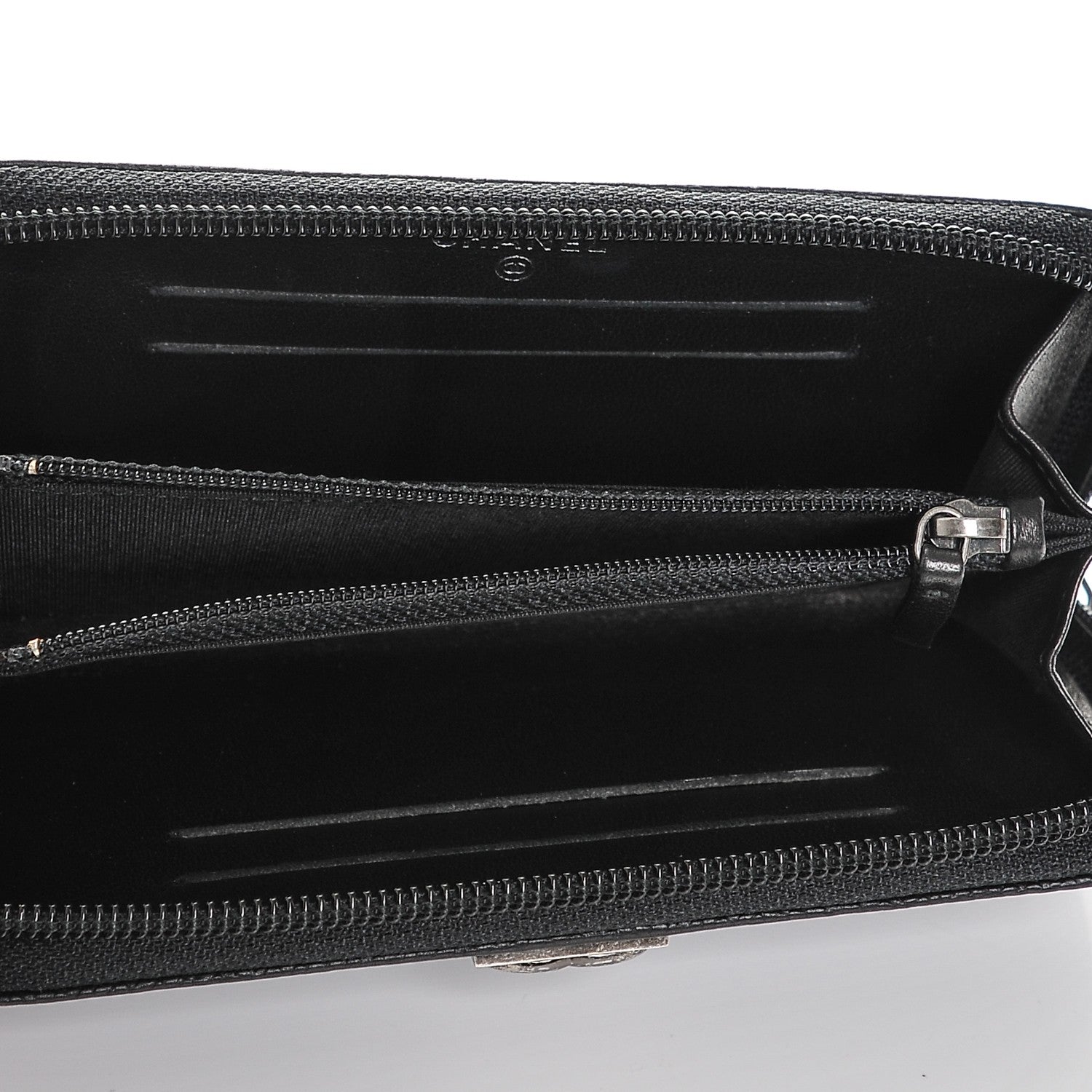 Chanel Caviar Quilted Small Boy Zip Around Wallet Black 5 of 8
