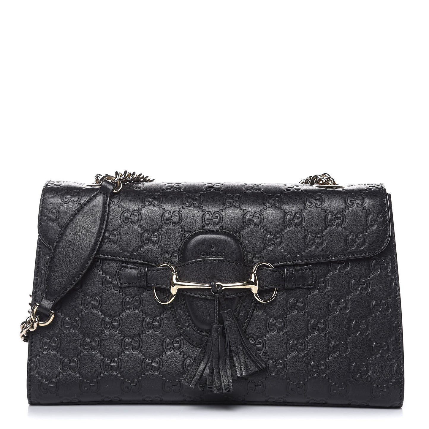 Guccissima Medium Emily Chain Shoulder Bag Black