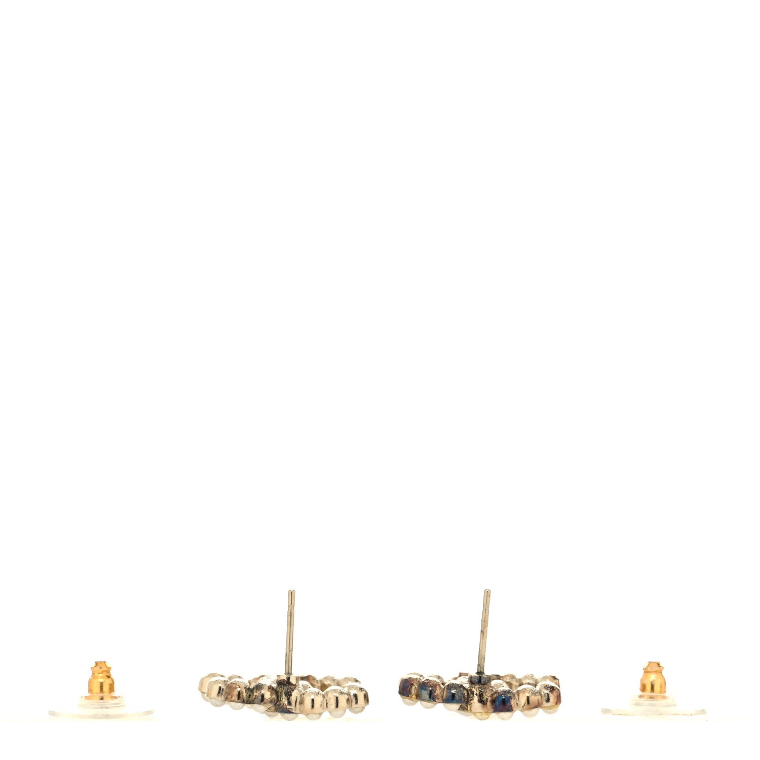 Chanel Pearl CC Earrings Silver 3 of 4