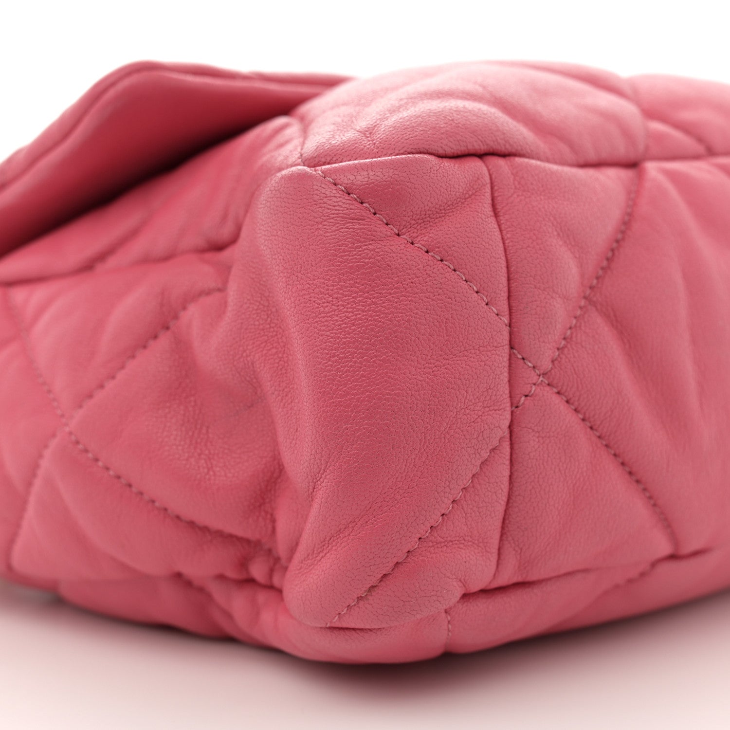 Chanel Lambskin Quilted Large Chanel 19 Flap Dark Pink 9 of 19