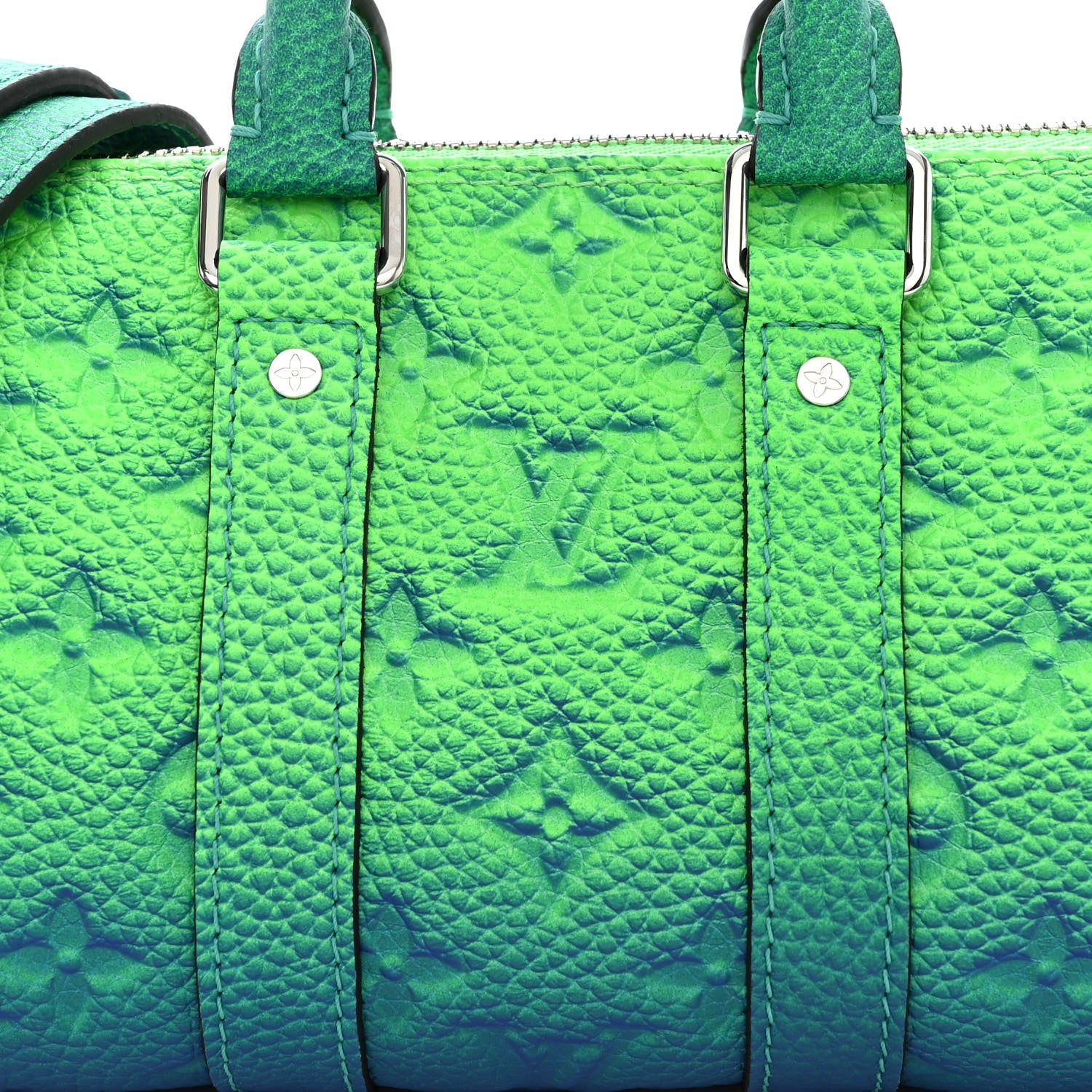 Louis Vuitton Taurillon Illusion Keepall XS Bleu Vert 7 of 10