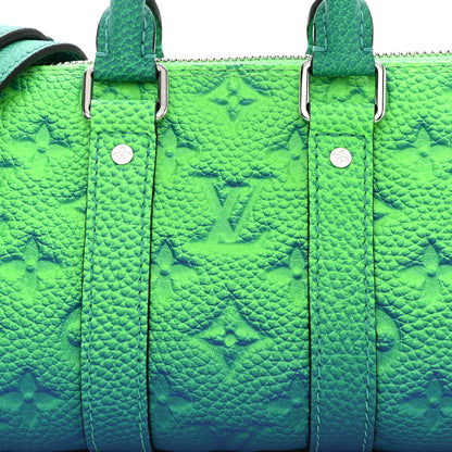 Louis Vuitton Taurillon Illusion Keepall XS Bleu Vert 7 of 10