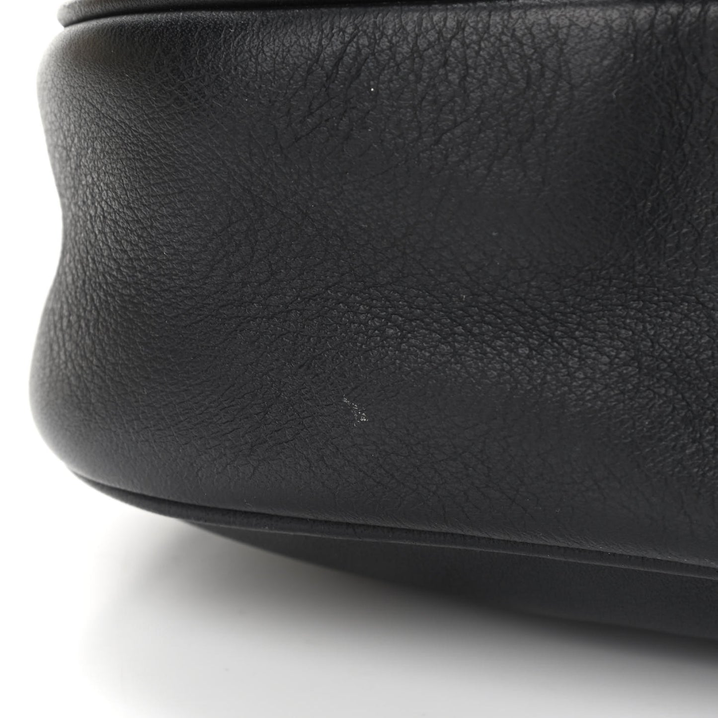 Vitello Flamingo Enamel Fendista Pouchette Crossbody Black
