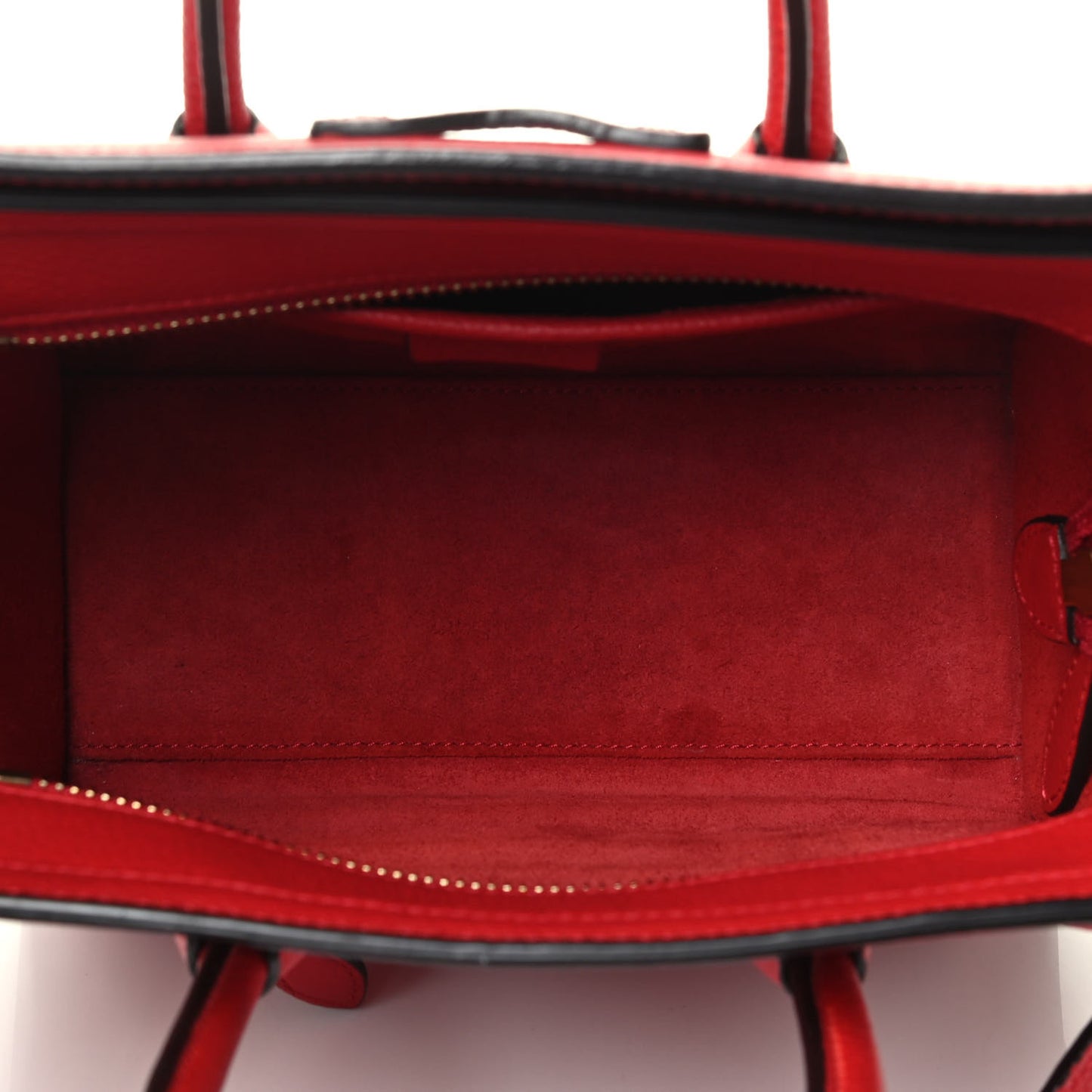 Drummed Calfskin Nano Luggage Red