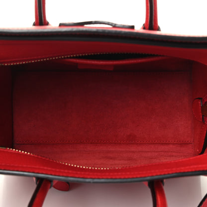 Celine Drummed Calfskin Nano Luggage Red 4 of 4