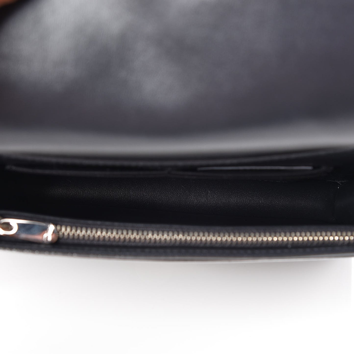 Metallic Patent Micro-Cannage Diorama Wallet on Chain Pouch Silver