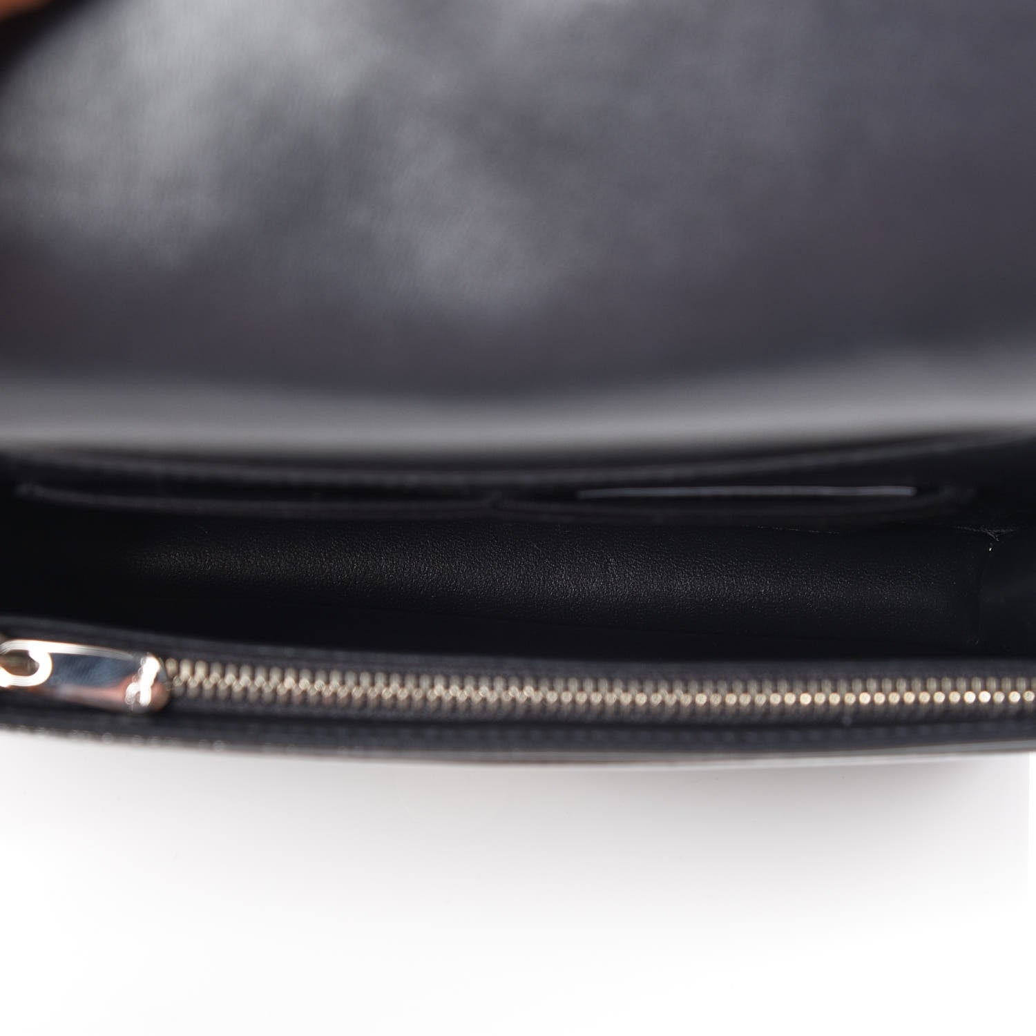 Christian Dior Metallic Patent Micro-Cannage Diorama Wallet on Chain Pouch Silver 7 of 11