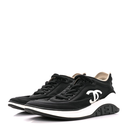 Chanel Lycra CC Sneakers 37.5 Black 3 of 7