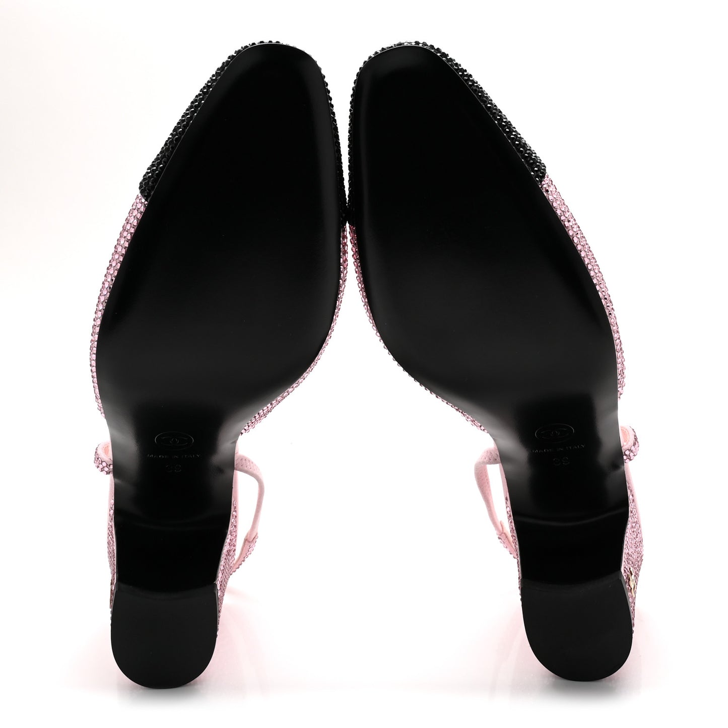 Strass Cap Toe CC Slingback Pumps 39 Pink Black