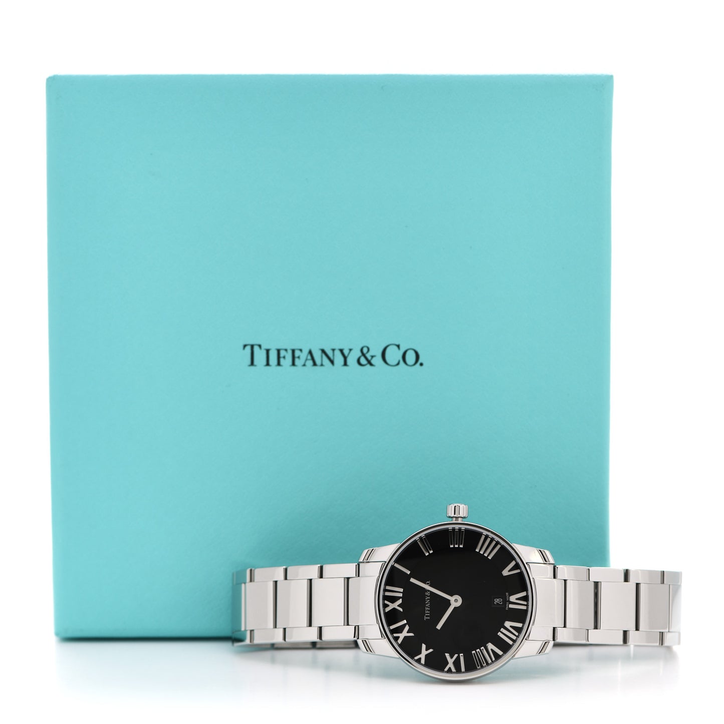 Stainless Steel 29mm Atlas 2-Hand Quartz Watch Black