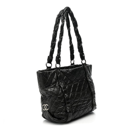 Chanel Distressed Lambskin Vintage Ligne Lady Braid Tote Black 3 of 10