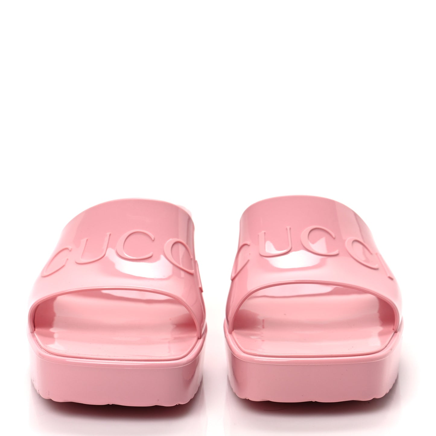 Rubber Gucci Logo Womens Platform 20/60mm Slide Sandals 36 Wild Rose