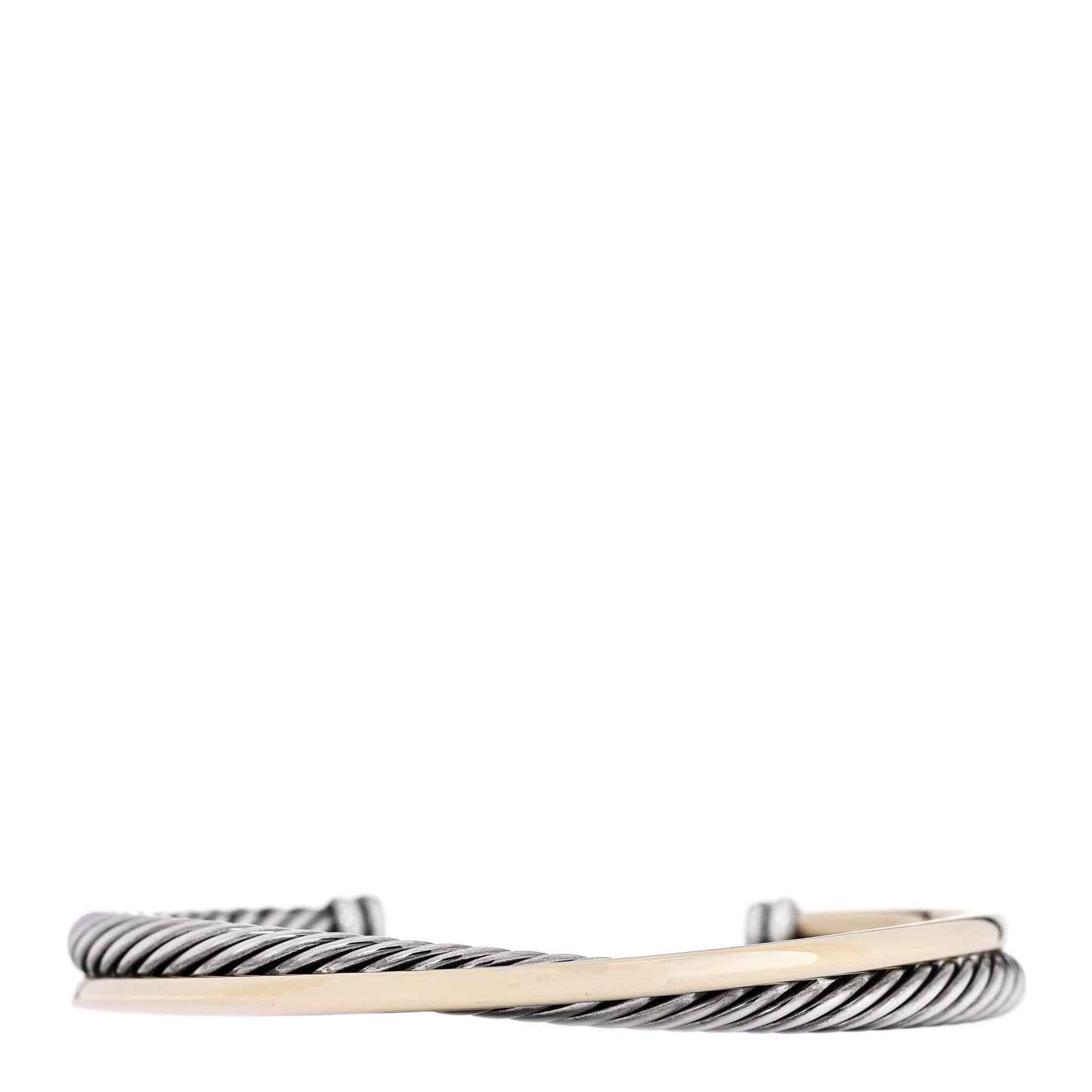 Sterling Silver 18K Yellow Gold 5mm Crossover Cuff Bracelet