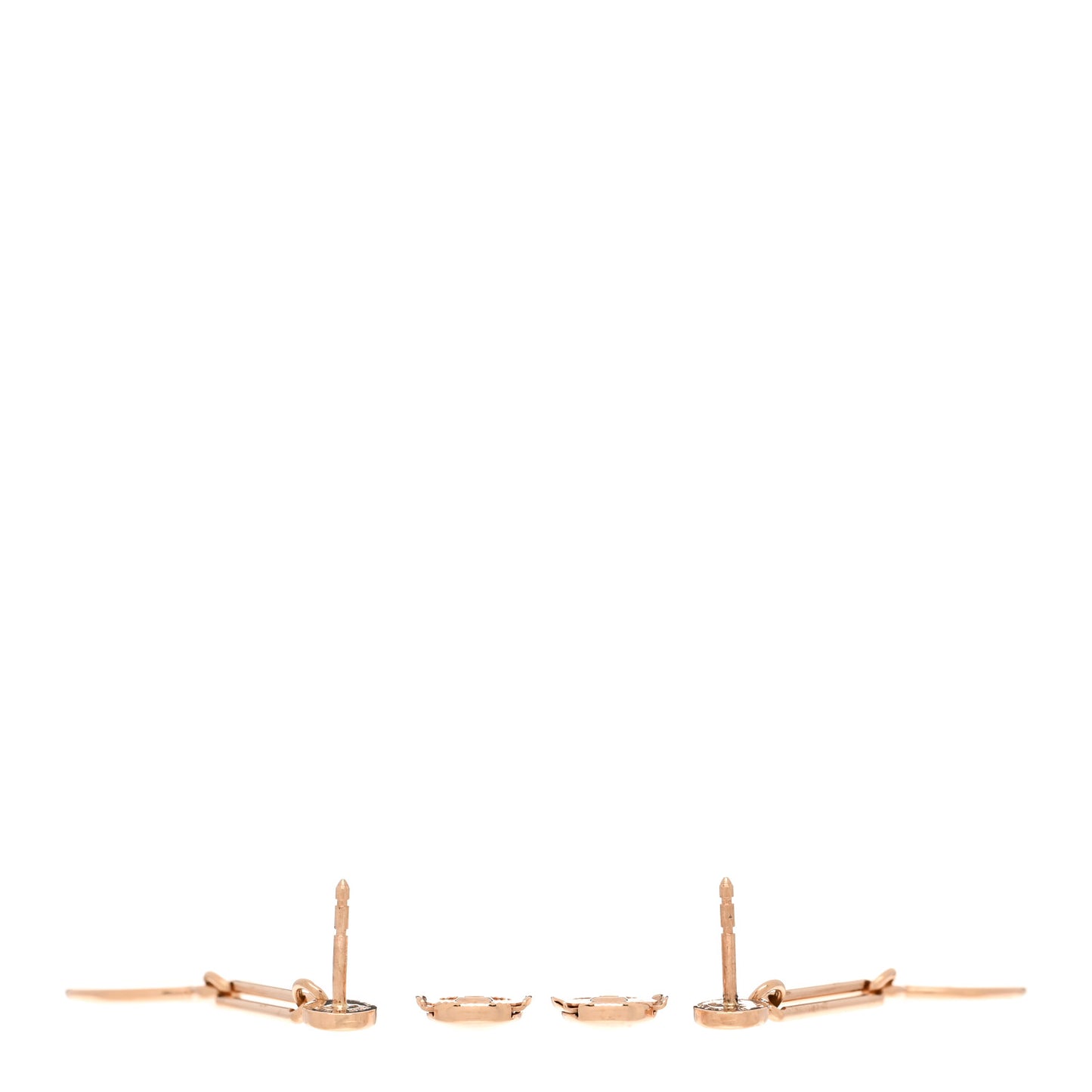 18K Rose Gold PM Ex-Libris Drop Earrings