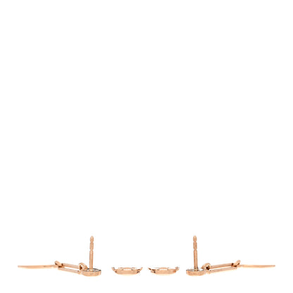 Hermes 18K Rose Gold PM Ex-Libris Drop Earrings 3 of 5