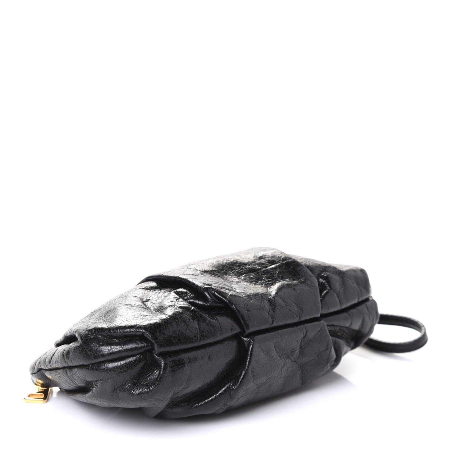 Vitello Shine Mordore Wristlet Clutch Black
