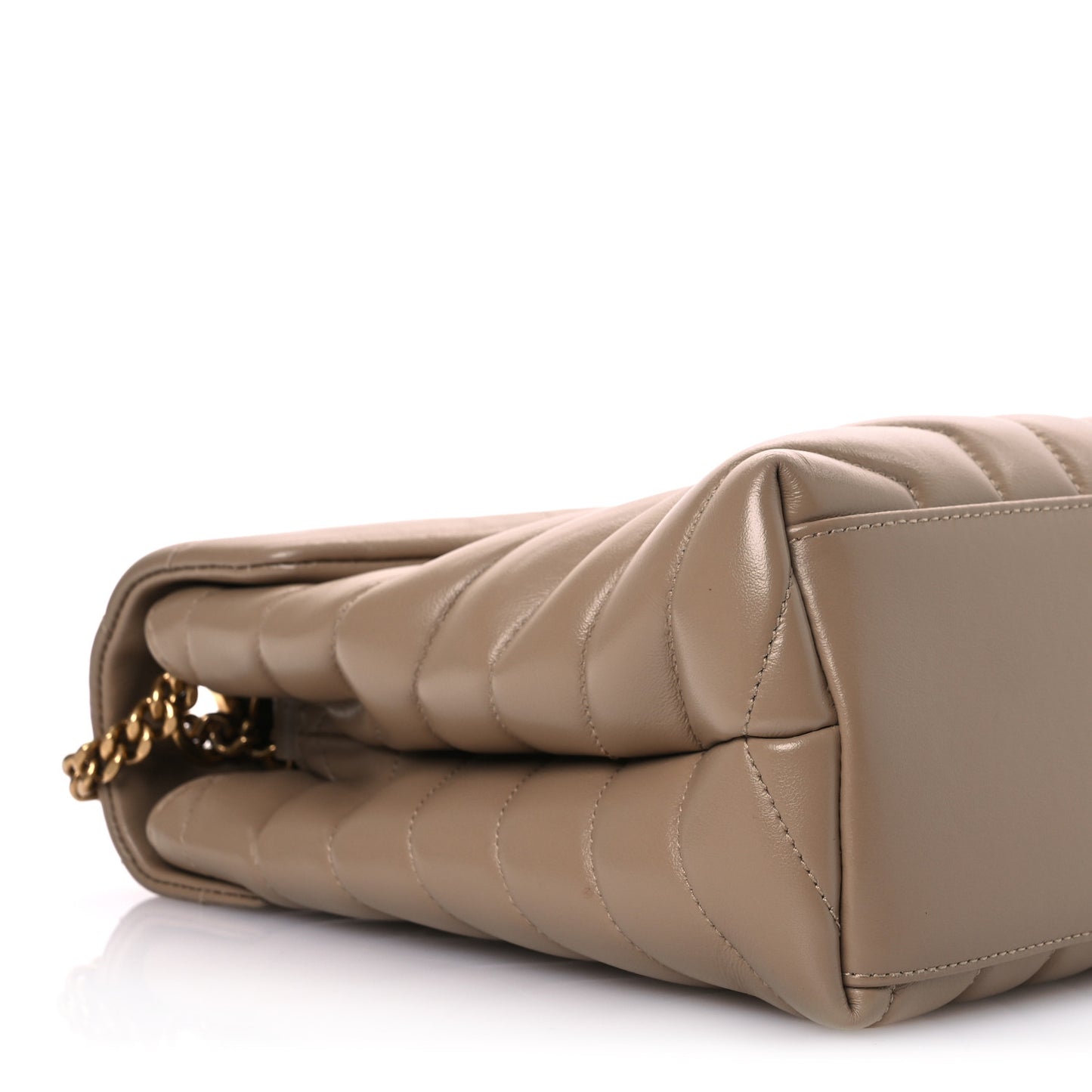 Calfskin Y Quilted Monogram Medium Loulou Chain Satchel Dark Latte