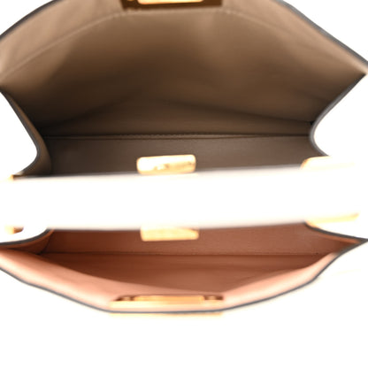 Fendi Vitello Seta Nappa Bi-Color Small Peekaboo I SEE U Satchel White Ice Light Rose Tortora 5 of 13