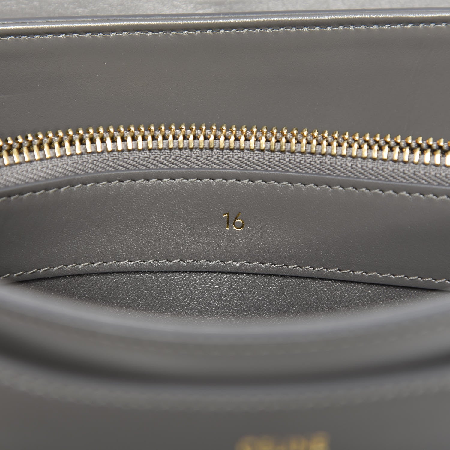 Celine Satinated Calfskin Small 16 Top Handle Bag Gray 6 of 12