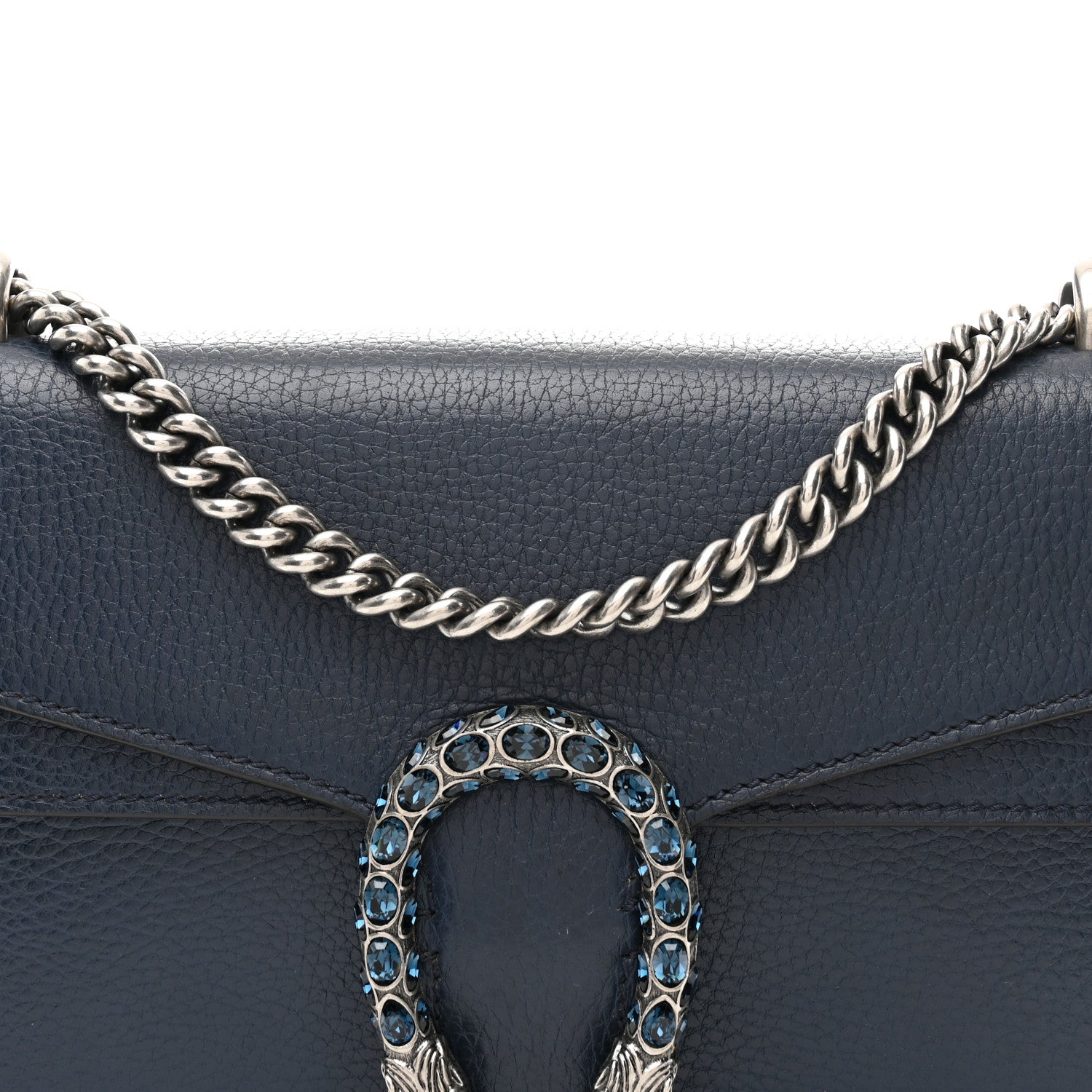 Gucci Dollar Calfskin Crystal Small Dionysus Shoulder Bag Blue Agata Montana Sapphire 8 of 11