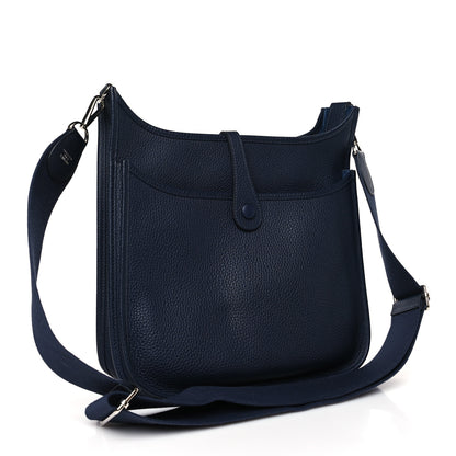 Hermes Taurillon Clemence Evelyne III PM Bleu Encre 3 of 10