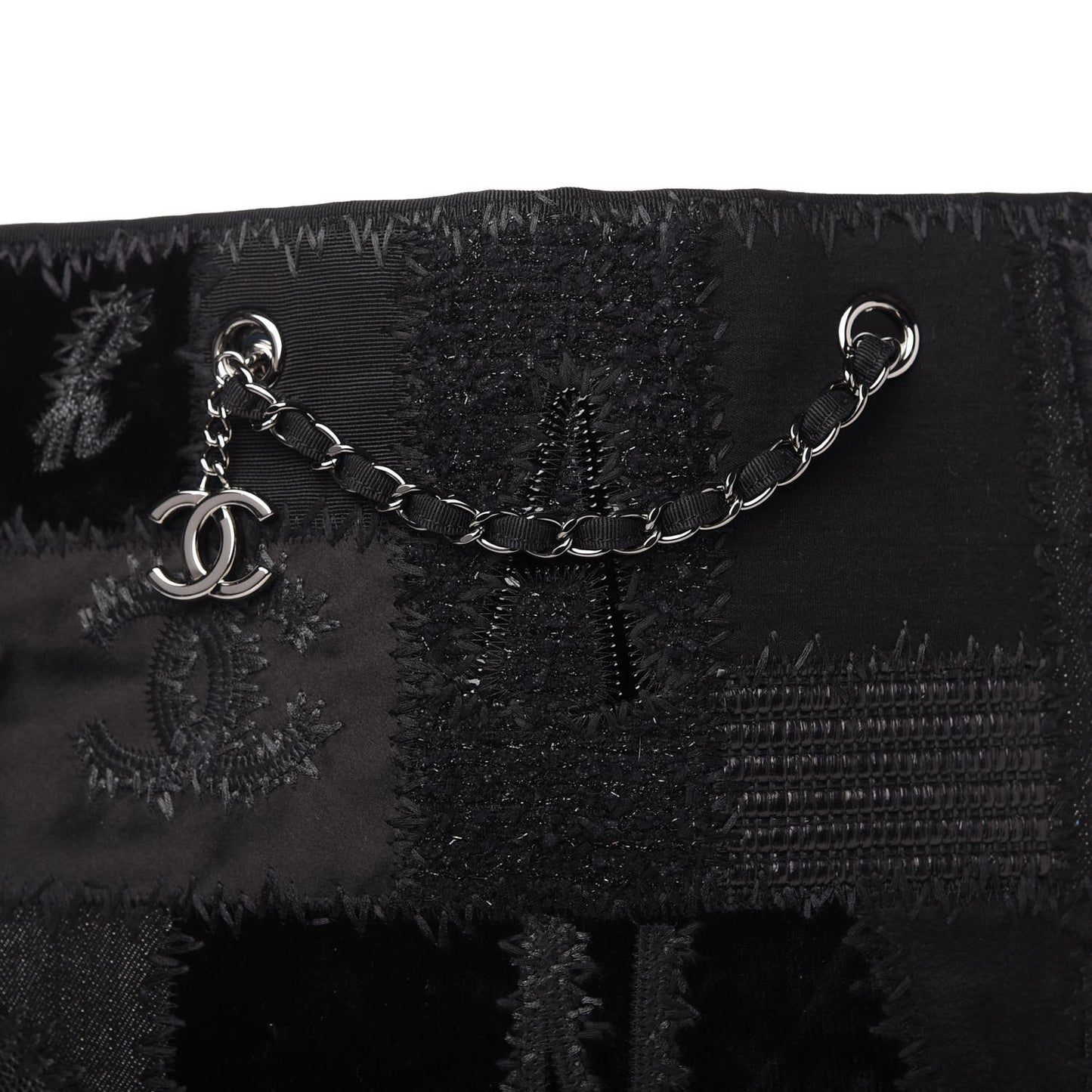Tweed Patchwork Tote Black
