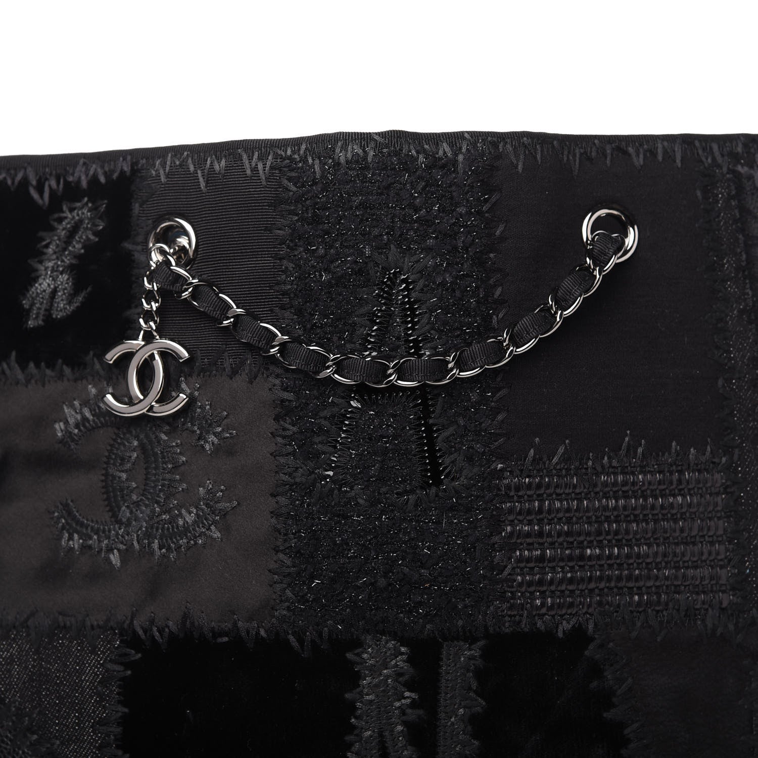 Chanel Tweed Patchwork Tote Black 10 of 10