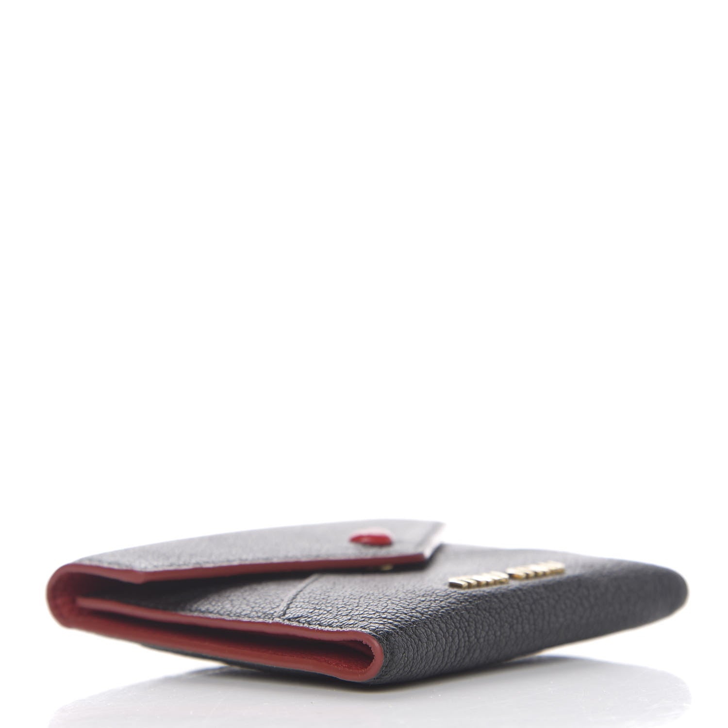 Miu Miu Goatskin Madras Love Compact Wallet Black 3 of 7